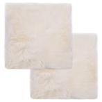 vidaXL Stoelkussens 2 st 40x40 cm echt schapenvacht wit, Huis en Inrichting, Woonaccessoires | Kussens, Verzenden, Nieuw, Wit