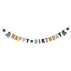 Space Party Letterslinger Happy Birthday 2,5m, Verzenden, Nieuw