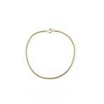 Gouden slangenschakel armband | 19,5 cm (slangenarmband), Ophalen of Verzenden, Gebruikt, Overige kleuren, Goud