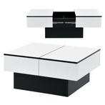 Salontafel Lens met opbergruimte 80x60x40 cm zwart en wit, Huis en Inrichting, Tafels | Salontafels, Verzenden, Nieuw