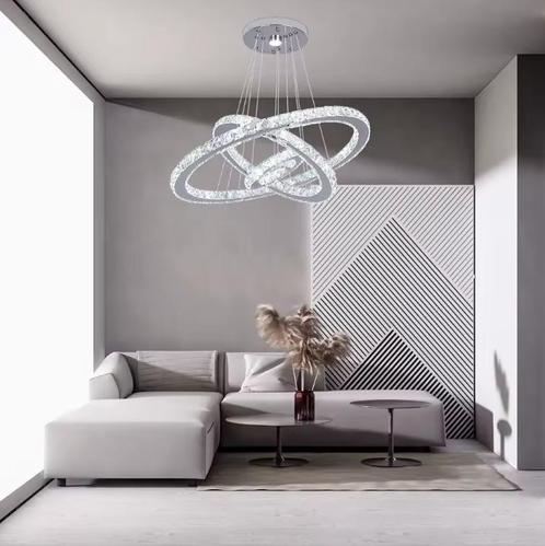 Luxe Kristallen LED Hanglamp – Moderne Kroonluchter, Huis en Inrichting, Lampen | Kroonluchters, Nieuw, Verzenden