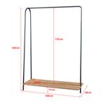 [en.casa] Kledingrek Ørbæk 144x100x35 cm zwart en houtkleuri, Huis en Inrichting, Kasten | Kledingkasten, Verzenden, Nieuw