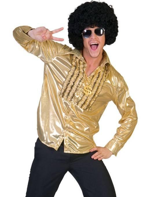 Saturday Night Shirt goud elite, Kleding | Heren, Carnavalskleding en Feestkleding, Nieuw, Ophalen of Verzenden