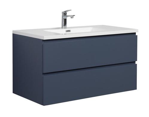 Badkamermeubel Set Angela 100cm Mat Blauw Badmeubel, Huis en Inrichting, Badkamer | Badkamermeubels, Nieuw, Wastafelkast, Verzenden
