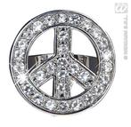 Peace and Love ring strass, Kleding | Dames, Ophalen of Verzenden, Nieuw