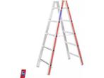 Dubbele ladder, tweezijdig beklimbaar Hymer 4023 2x5 sporten, Verzenden, Zo goed als nieuw