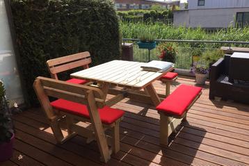 Rockwood® Rugleuning voor Picknicktafel Vierkant 1.12m