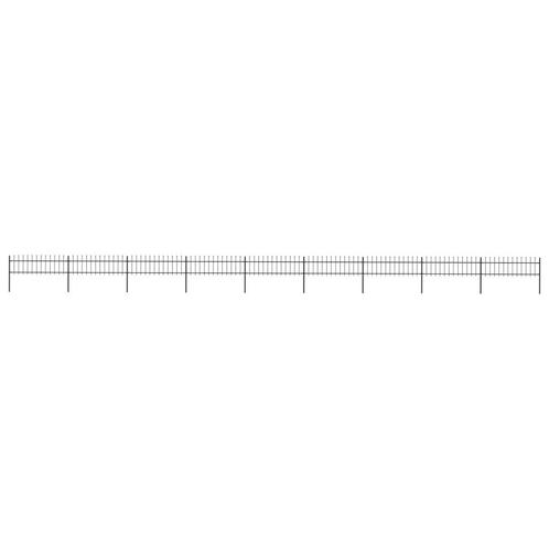 vidaXL Tuinhek met speren bovenkant 15,3x0,6 m staal zwart, Tuin en Terras, Schuttingen, Nieuw, IJzer, 1 tot 2 meter, Verzenden