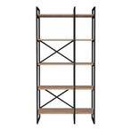 Boekenkast Vesanto schap 175x87,5x30 cm zwart en eikenkleuri, Huis en Inrichting, Kasten | Boekenkasten, Verzenden, Nieuw