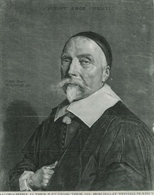 Portrait of Jacobus Revius, Antiek en Kunst, Kunst | Etsen en Gravures