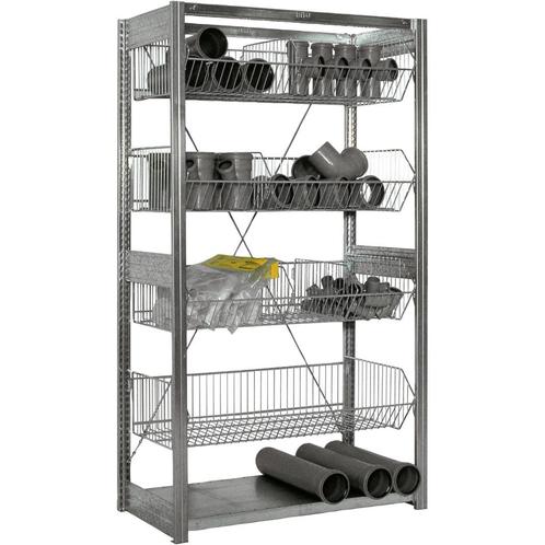 Bito draadmand stelling H250xB100xD50, 6 manden, licht, Zakelijke goederen, Kantoor en Winkelinrichting | Magazijn, Stelling en Opslag