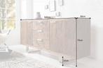 Massief dressoir BARRACUDA 160cm antiek teakhout met stalen, Ophalen of Verzenden, Nieuw