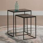 Salontafel Mangohout S Carlin Set Van 2 36x36, Huis en Inrichting, Tafels | Salontafels, Minder dan 50 cm, Verzenden, Nieuw, Minder dan 50 cm