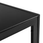 Glazen tuintafel klein metalen frame 35x100x50 cm zwart, Tuin en Terras, Tuinsets en Loungesets, Verzenden, Nieuw