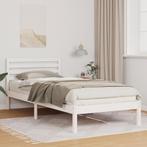 vidaXL Bedframe met hoofdeinde Wit 80 x 220 cm Massief, Verzenden, Nieuw, Wit, Hout