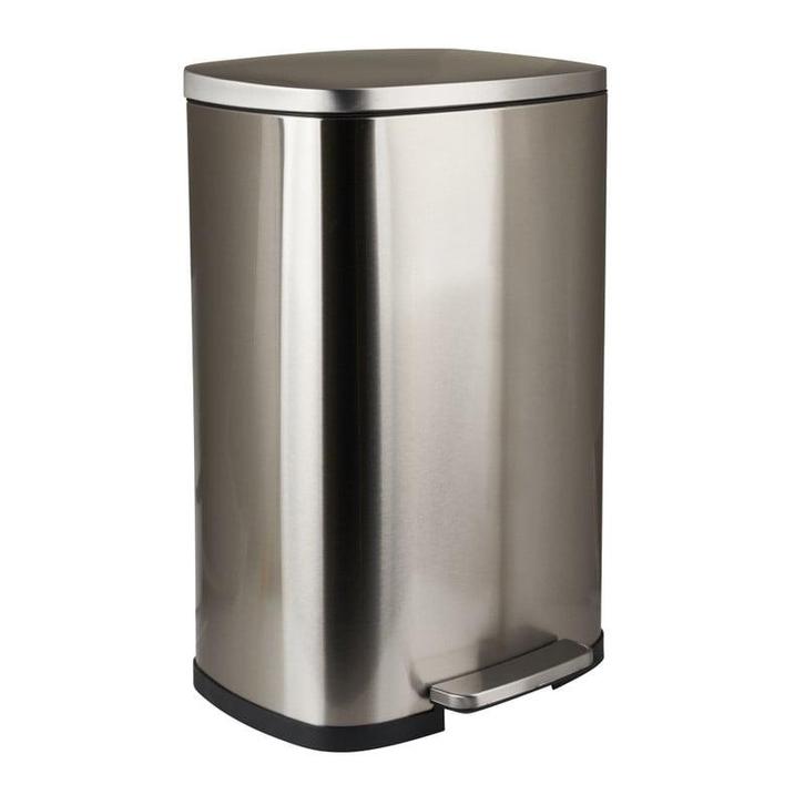 Pedaalemmer - zilver - 50 liter, Huis en Inrichting, Woonaccessoires | Prullenbakken, Verzenden