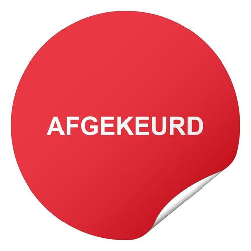 Keuringssticker afgekeurd, Hobby en Vrije tijd, Stickers en Plaatjes, Verzenden