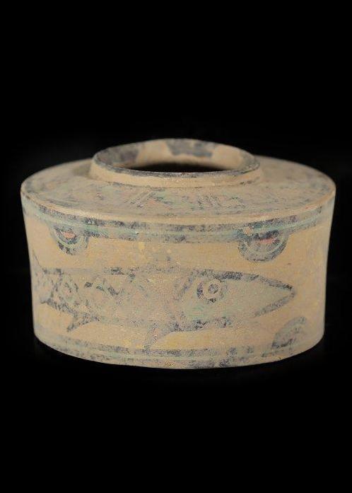 Indus Vallei Terracotta Vaartuig met Polychrome Vissen en, Antiek en Kunst, Antiek | Overige Antiek