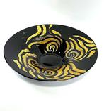 Tafelmiddenstuk - Murano glas met zwart en goud met de hand