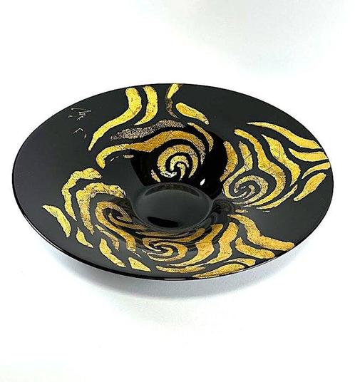 Tafelmiddenstuk - Murano glas met zwart en goud met de hand, Antiek en Kunst, Antiek | Glas en Kristal