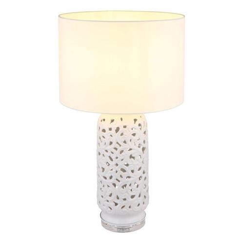 Tafellamp SEBASTIAN Wit E27 Keramiek ø40.0cm H:71.0cm, Huis en Inrichting, Lampen | Tafellampen, Ophalen of Verzenden