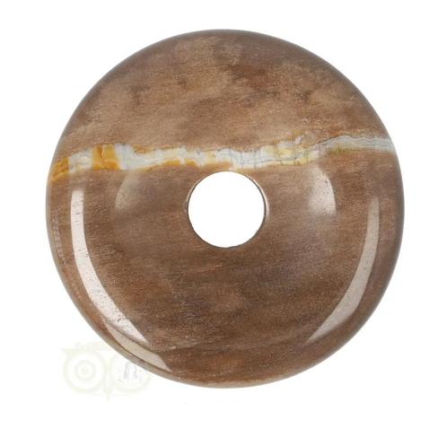 Versteend hout Donut Nr 19 - Ø 4 cm, Sieraden, Tassen en Uiterlijk, Edelstenen, Nieuw, Verzenden