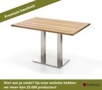 Niehoff Bistro Tafel Roestvrij Staal Teak 68x68 - 140x95 cm, Tuin en Terras, Ophalen of Verzenden, Nieuw, Hout