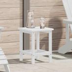 vidaXL Adirondack Zij Tafel Wit 38 x 38 x 46 cm HDPE, Tuin en Terras, Tuintafels, Verzenden, Nieuw