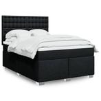 vidaXL Boxspring met matras stof zwart 160x200 cm, Verzenden, Zwart, 200 cm, Stof