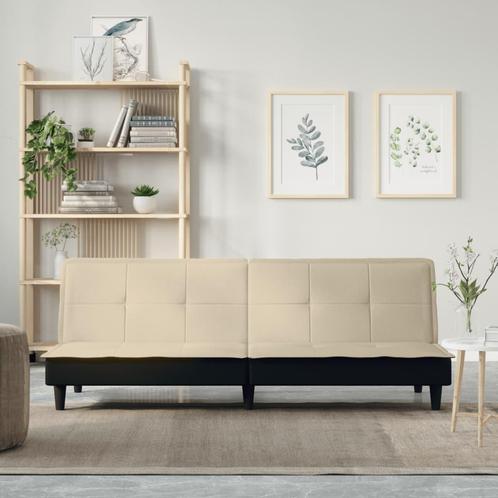 vidaXL Slaapbank stof crèmekleurig, Huis en Inrichting, Banken | Bankstellen, Nieuw, 200 tot 250 cm, Stof, Verzenden