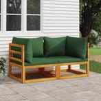 vidaXL Hoekbanken 2 st sectioneel met kussens acaciahout, Verzenden, Nieuw, Hardhout
