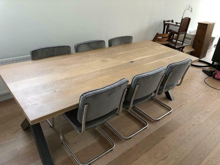 eiken boomstam tafel eikenhouten eettafel boom stam tafel, Huis en Inrichting, Tafels | Eettafels, 50 tot 100 cm, 200 cm of meer