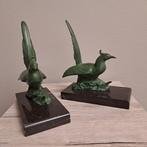 Boekensteunen (2) - Paradijsvogels - Marmer, spelter, Antiek en Kunst