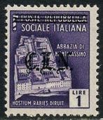 Italië 1945 - CLN Turijn, 1 violette lira met zwarte opdruk,, Postzegels en Munten, Postzegels | Europa | Italië, Gestempeld
