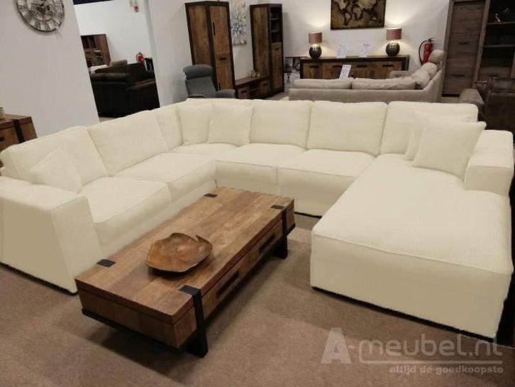 U-Bank Berlicum - u-banken - Creme, Huis en Inrichting, Banken | Sofa's en Chaises Longues, Nieuw, Stof