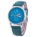 Fako® - Horloge - Geneva Luxury - Blauw, Sieraden, Tassen en Uiterlijk, Horloges | Dames, Nieuw, Verzenden