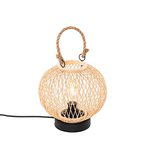 Landelijke buiten tafellamp rotan - Calamus, Huis en Inrichting, Lampen | Tafellampen, Nieuw, Overige materialen, Minder dan 50 cm
