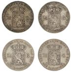 Nederland. Willem II. 2 1/2 Gulden 1850/1872 (4 stuks)