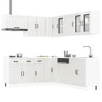 vidaXL 11-delige Keukenkastenset Lucca bewerkt hout glanzend, Huis en Inrichting, Keuken | Keukenelementen, Verzenden, Nieuw, Wit