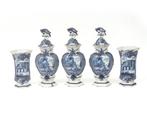 Een vijfdelig keramieken kaststel, Holland, Delft, 18e eeuw, Antiek en Kunst