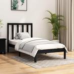 vidaXL Bedframe massief grenenhout zwart 75x190 cm, Eenpersoons, Verzenden, Zwart, Nieuw