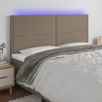 vidaXL Hoofdbord LED 160x5x118/128 cm stof taupe, Verzenden, Nieuw, Stof