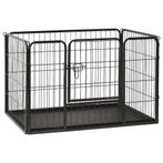 vidaXL Puppyren 91,5x59x61 cm staal, Dieren en Toebehoren, Honden-accessoires, Verzenden, Nieuw