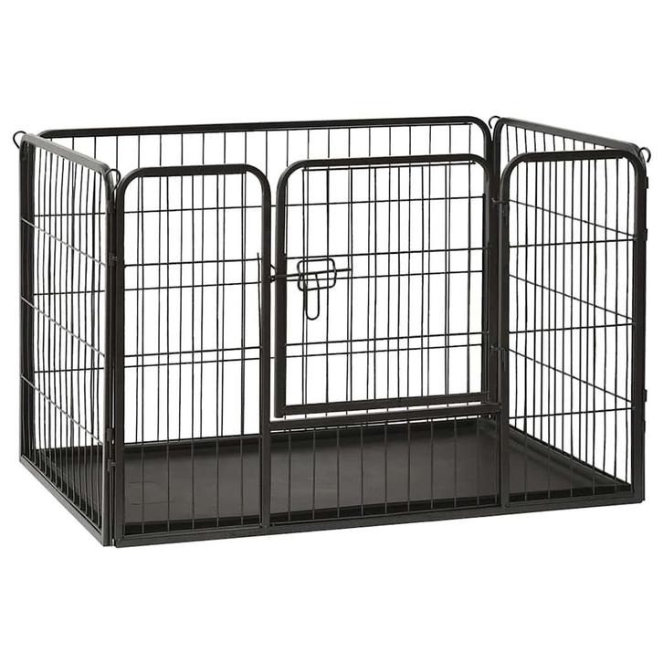 vidaXL Puppyren 91,5x59x61 cm staal, Dieren en Toebehoren, Honden-accessoires, Nieuw, Verzenden