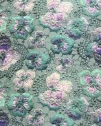 Pure Zijde Stretch Paola Bloem Turquoise, Hobby en Vrije tijd, Nieuw, Blauw