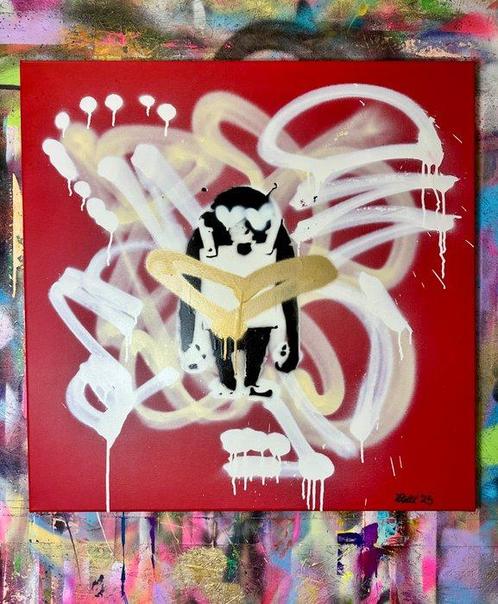 Timo Wedell (1994) - Royale Ape like Banksy, Antiek en Kunst, Kunst | Schilderijen | Modern