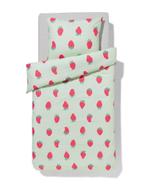 HEMA Kinderdekbedovertrek 140x200cm zacht katoen aardbeien, Verzenden, Nieuw
