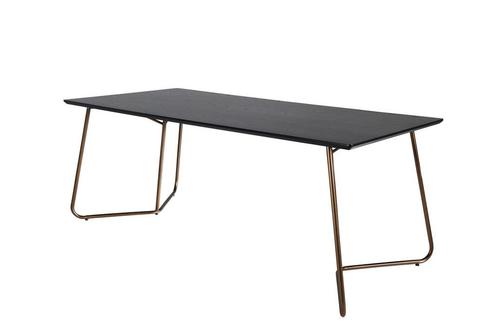 Eettafel - Bokke - 190x90 cm - Zwart/Goud - Jörn, Huis en Inrichting, Tafels | Eettafels, Nieuw, Verzenden