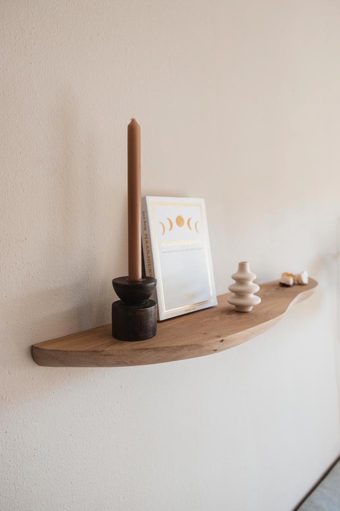 Organische wandplank eiken hout 90 cm - Naturel - 4 cm dik!, Huis en Inrichting, Woonaccessoires | Wandplanken en Boekenplanken