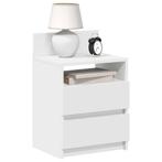 vidaXL Nachtkastjes 2 st met 2 lades 40x33x60 cm wit, Huis en Inrichting, Verzenden, Nieuw, Hout